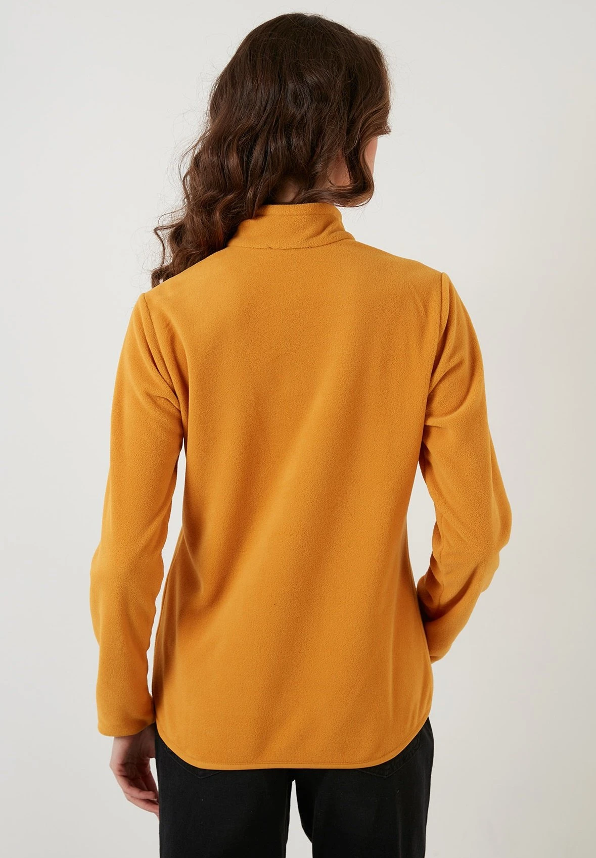 LELA Slim Fit - Fleece Trui - Mustard Color - Afbeelding 3