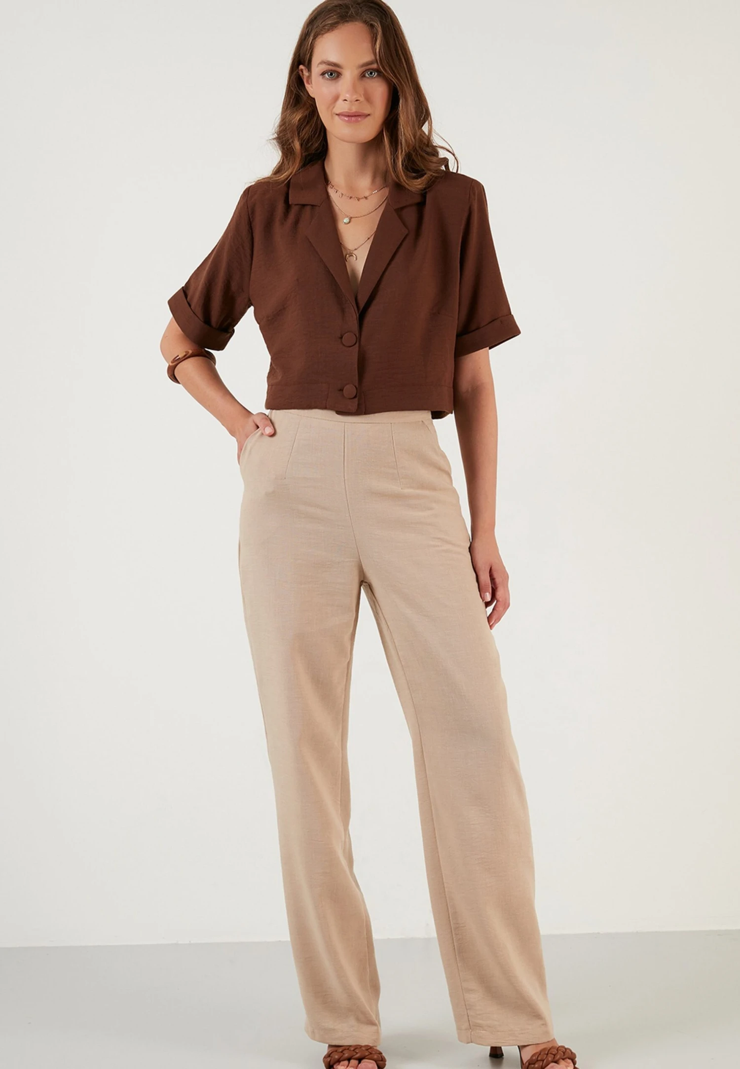 LELA Regular Fit - Broek - Light Brown