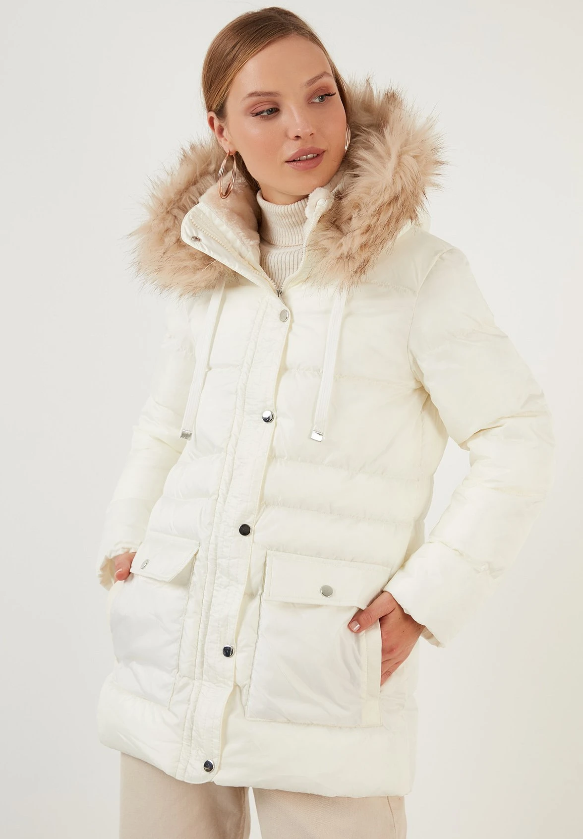 LELA Regular Fit - Winterjas - Ecru - Afbeelding 7