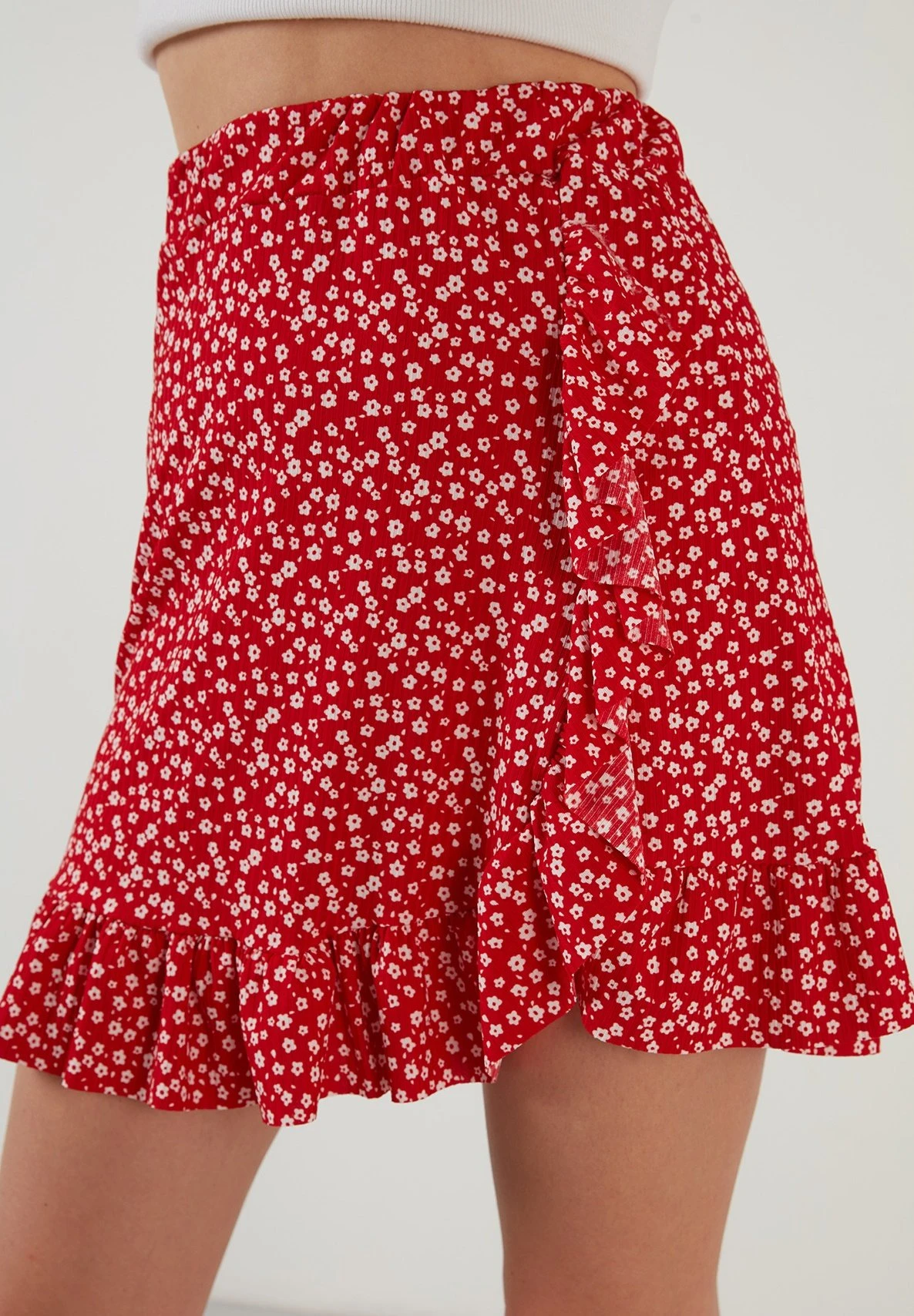 LELA High Waist - Wikkelrok - Red - Afbeelding 4