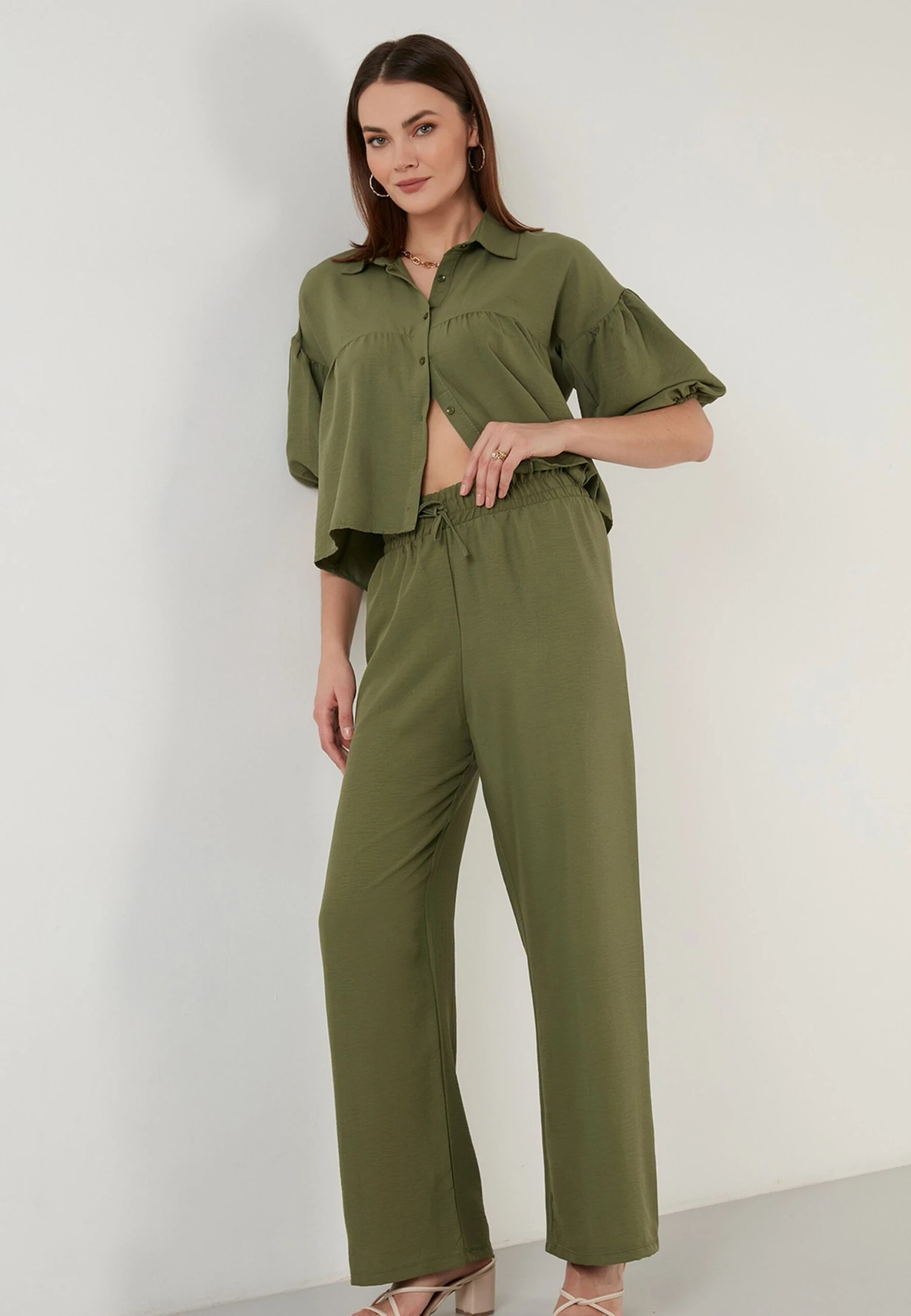 LELA Loose Fit- Broek - Khaki - Afbeelding 6