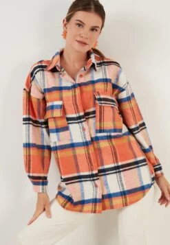 LELA Overhemdblouse - Orange Color
