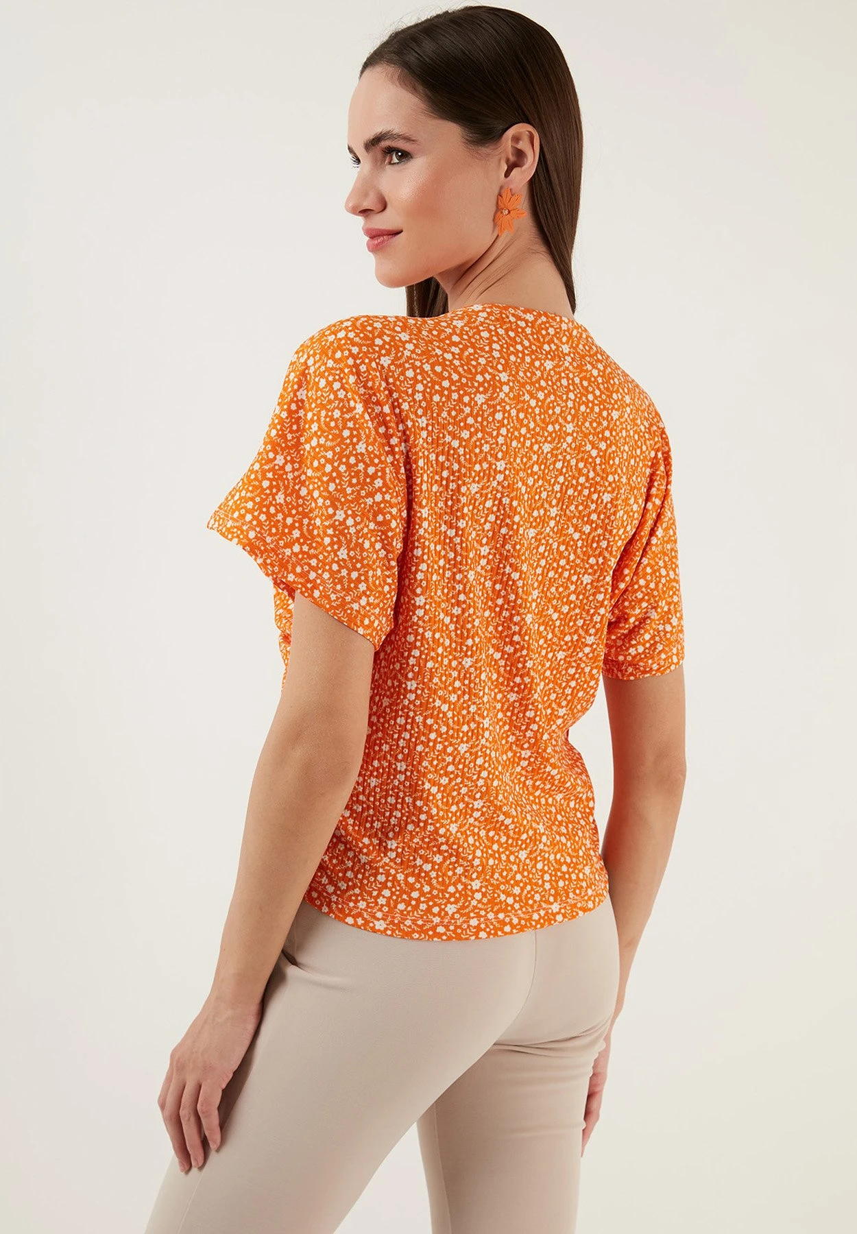 LELA V-Neck - Blouse - Orange - Afbeelding 2