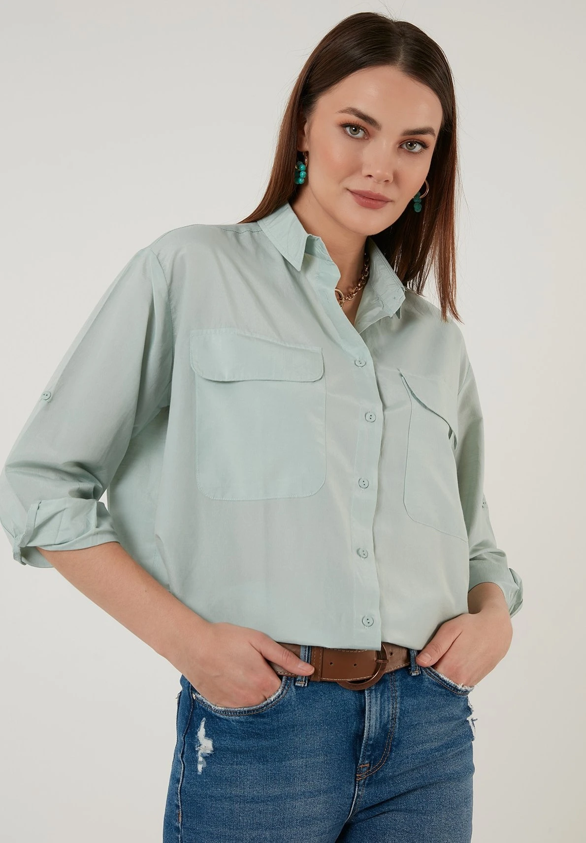 LELA Loose Fit - Overhemdblouse - Grass Green - Afbeelding 6
