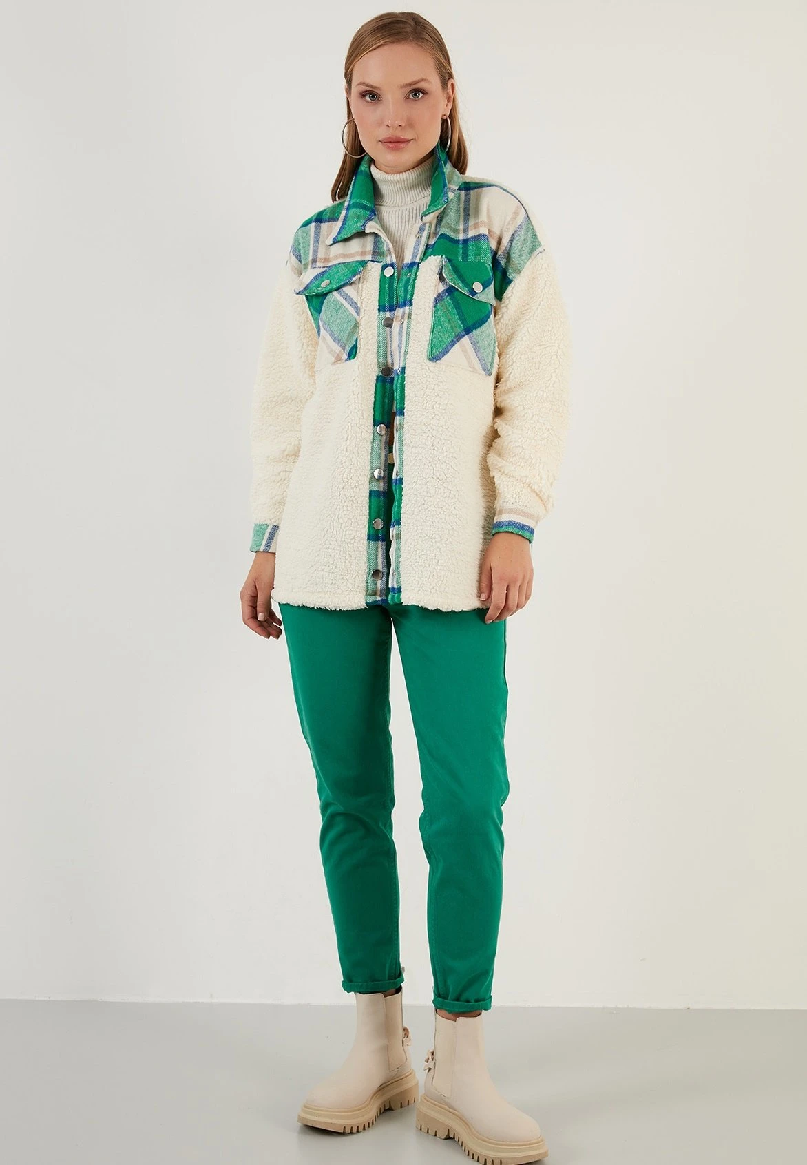 LELA Halflange Jas - Green - Afbeelding 6