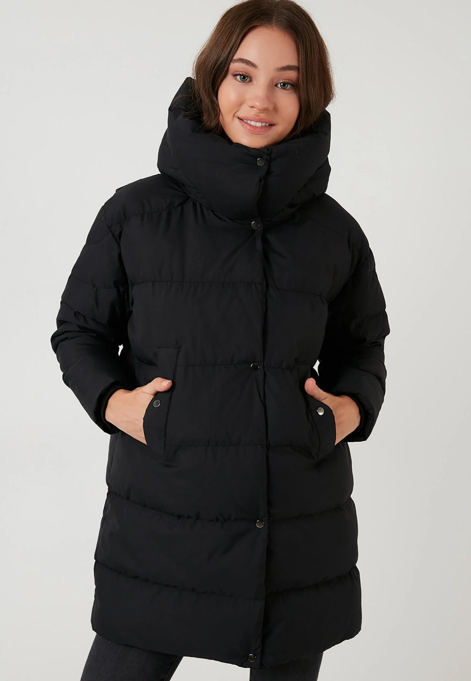 LELA Oversized Inflatable Long- Winterjas - Black - Afbeelding 4