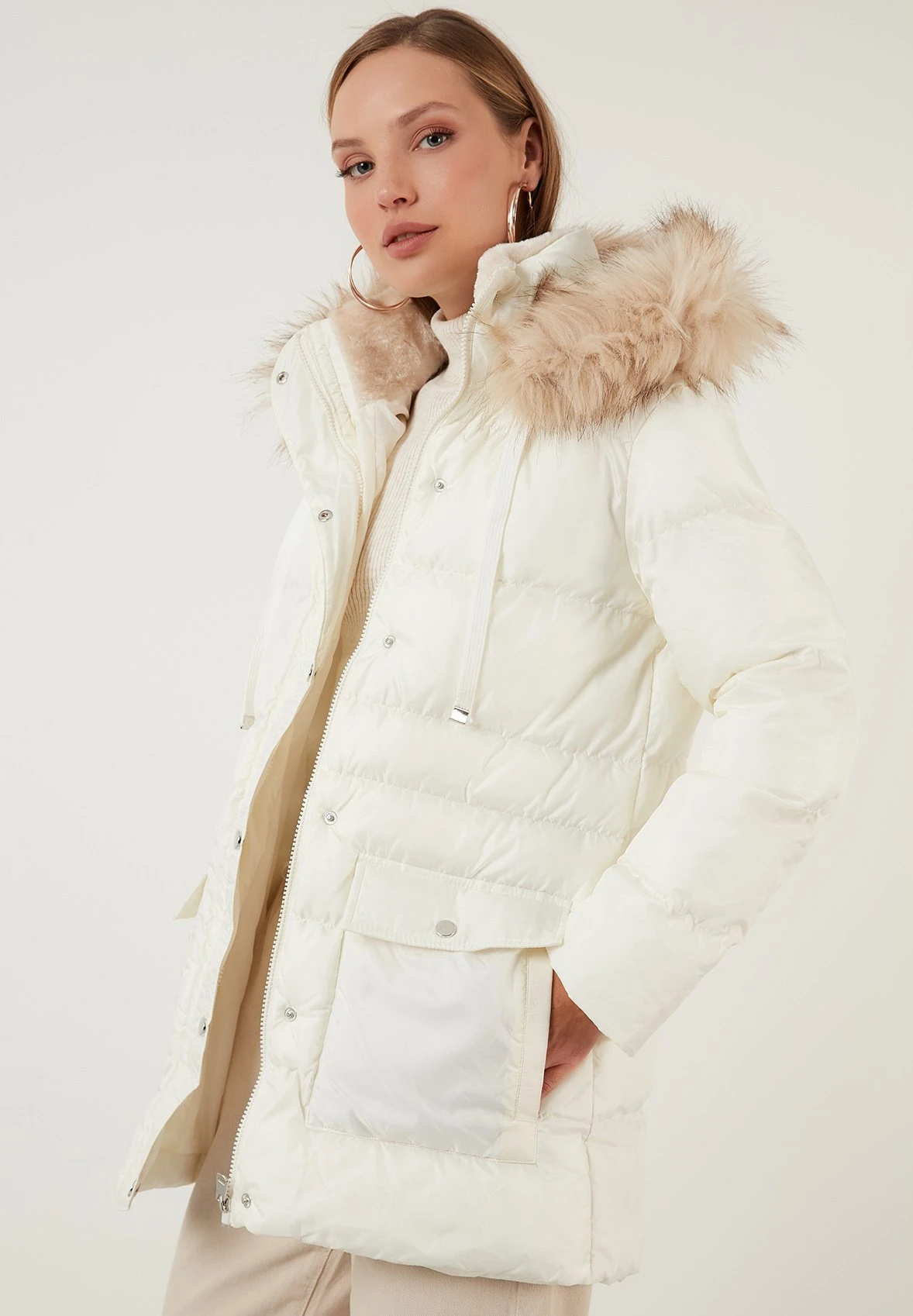 LELA Regular Fit - Winterjas - Ecru - Afbeelding 6