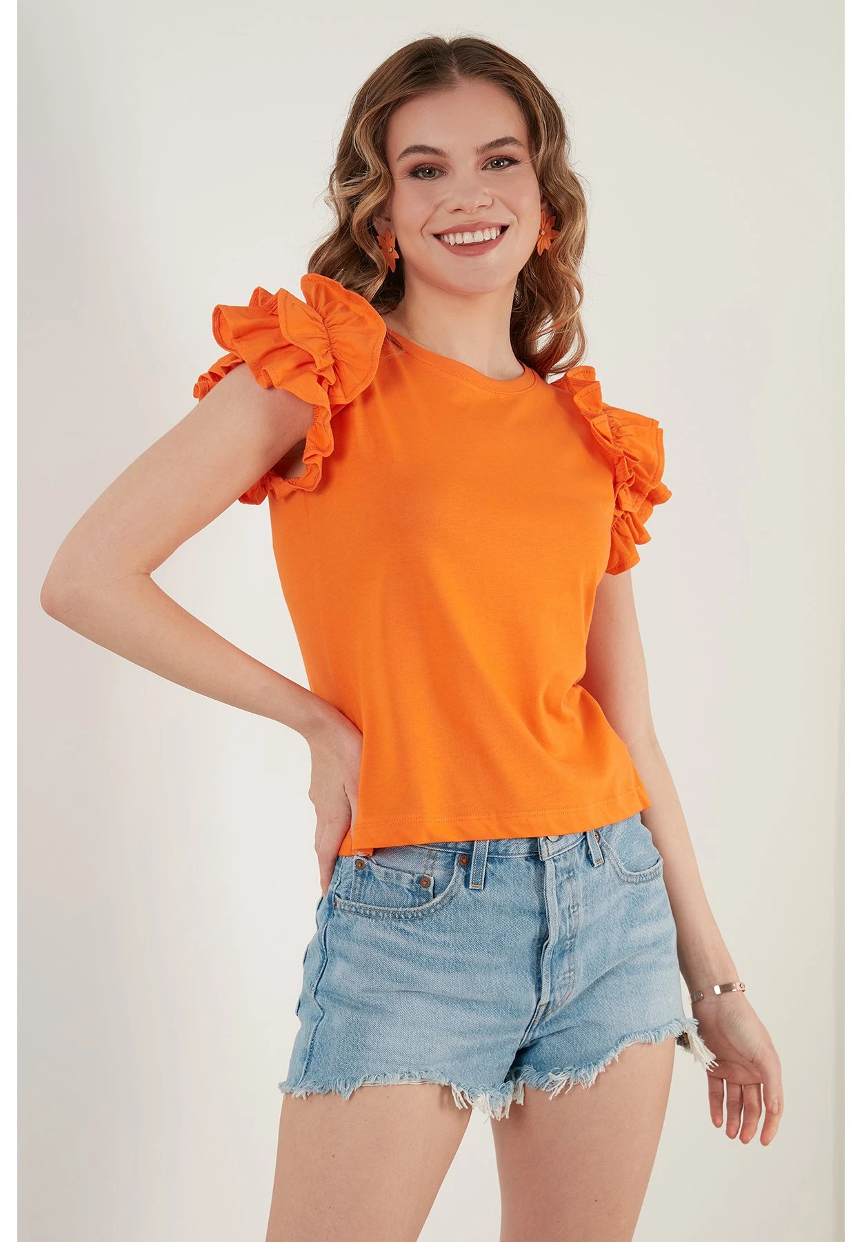 LELA T-Shirt Print - Orange Color - Afbeelding 4