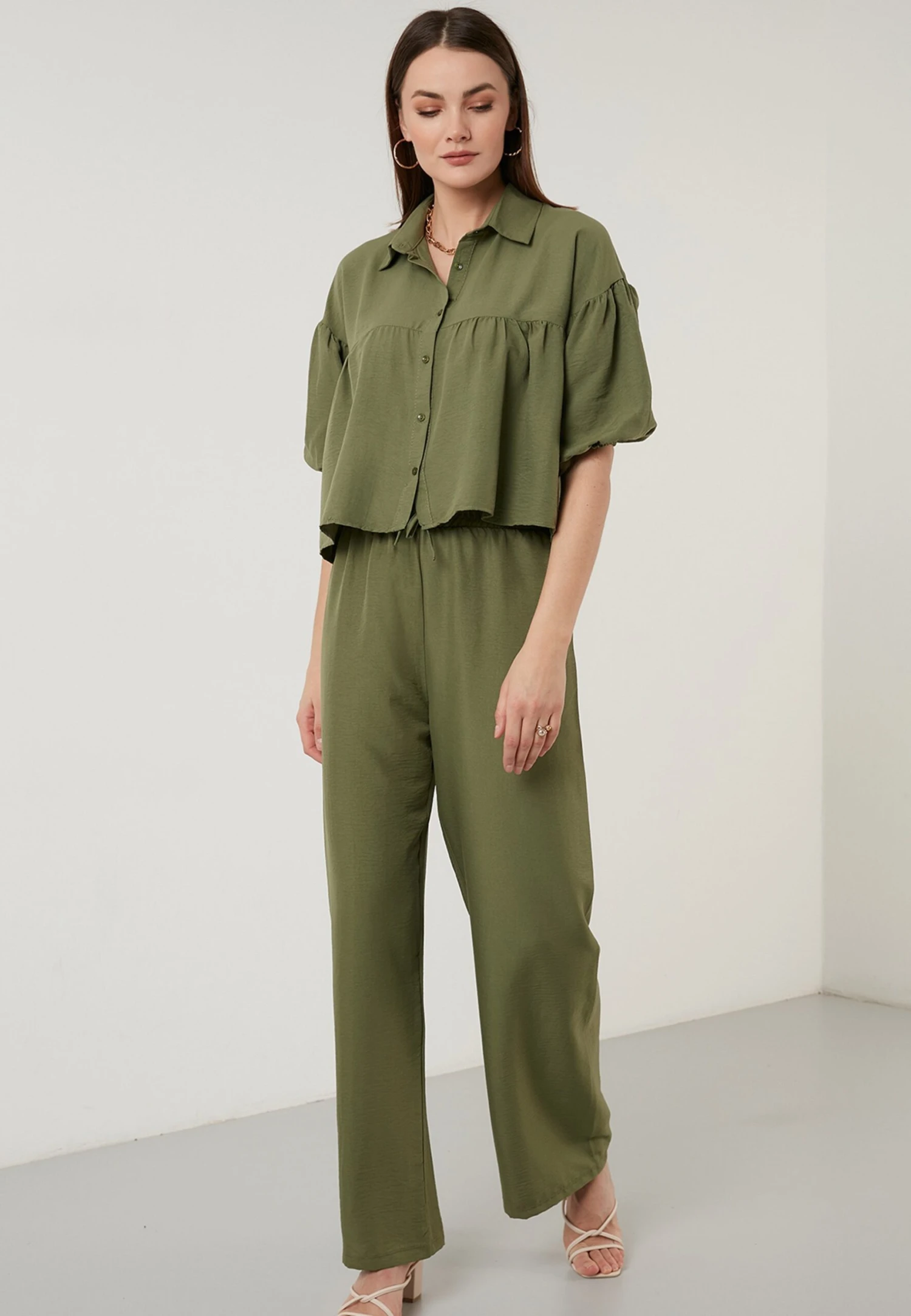 LELA Loose Fit- Broek - Khaki - Afbeelding 2