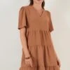 LELA Loose Fit - Jurk - Light Brown