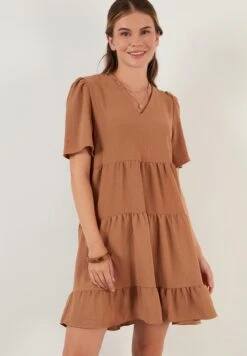 LELA Loose Fit - Jurk - Light Brown