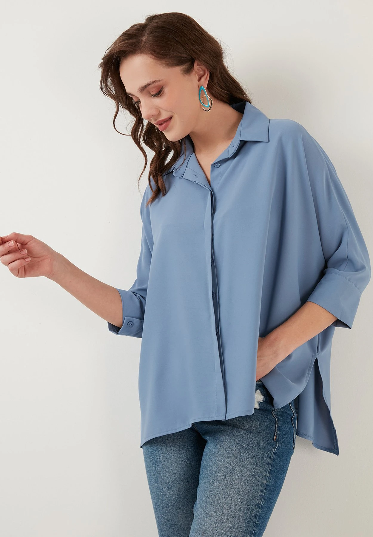 LELA Oversized - Overhemdblouse - Indigo - Afbeelding 5