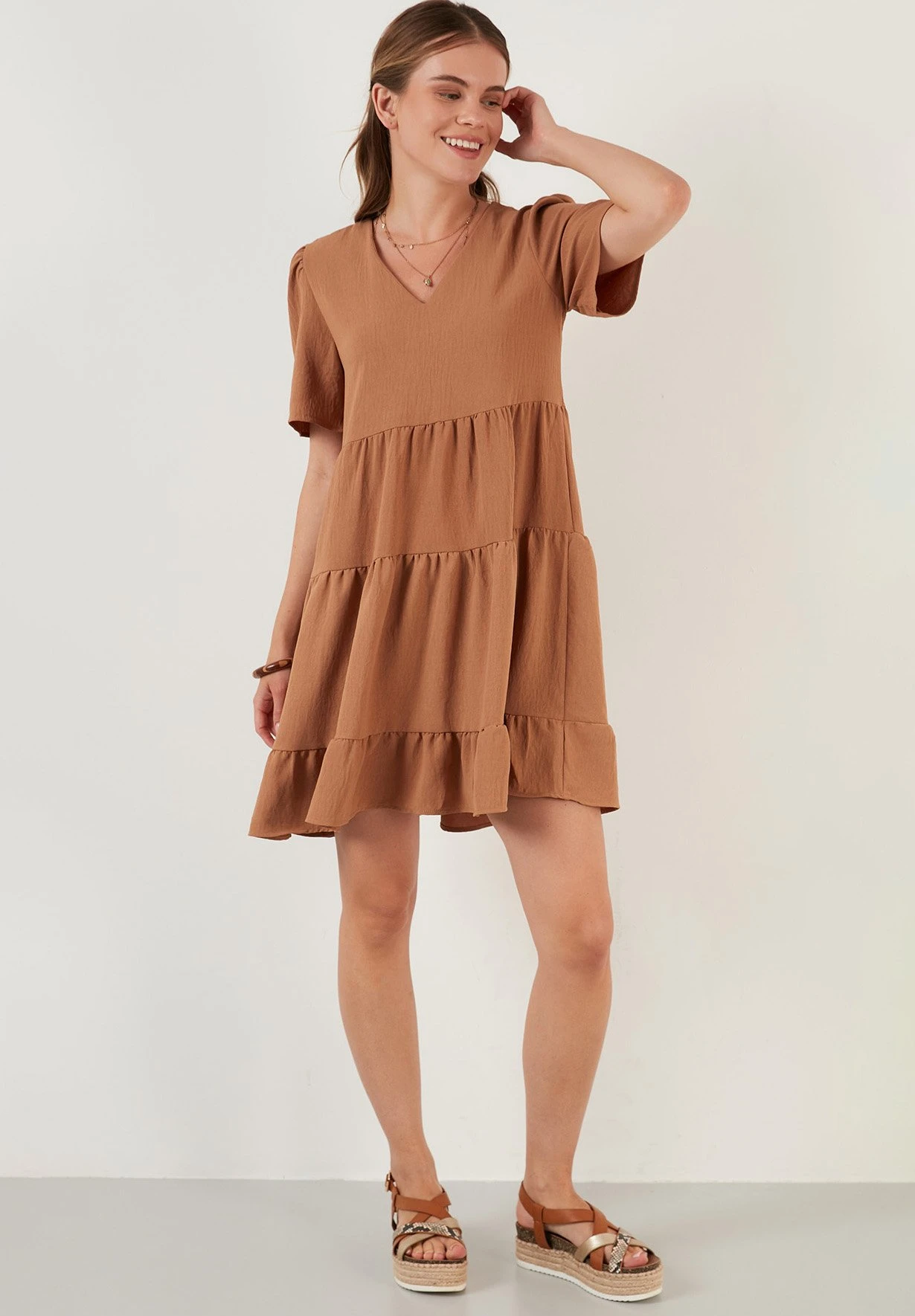 LELA Loose Fit - Jurk - Light Brown - Afbeelding 2