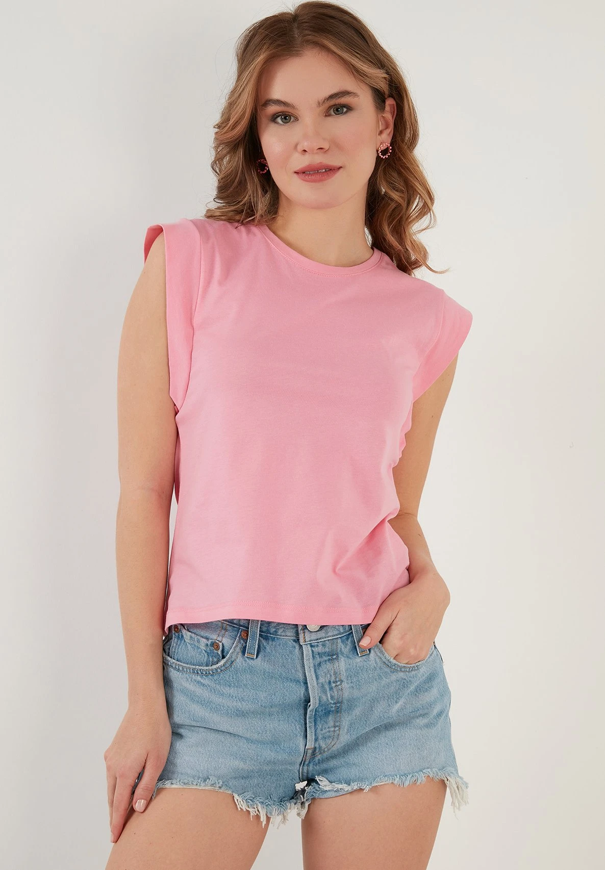 LELA Crew Neck- Top - Pink Melange - Afbeelding 4
