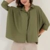 LELA Oversized - Overhemdblouse - Khaki