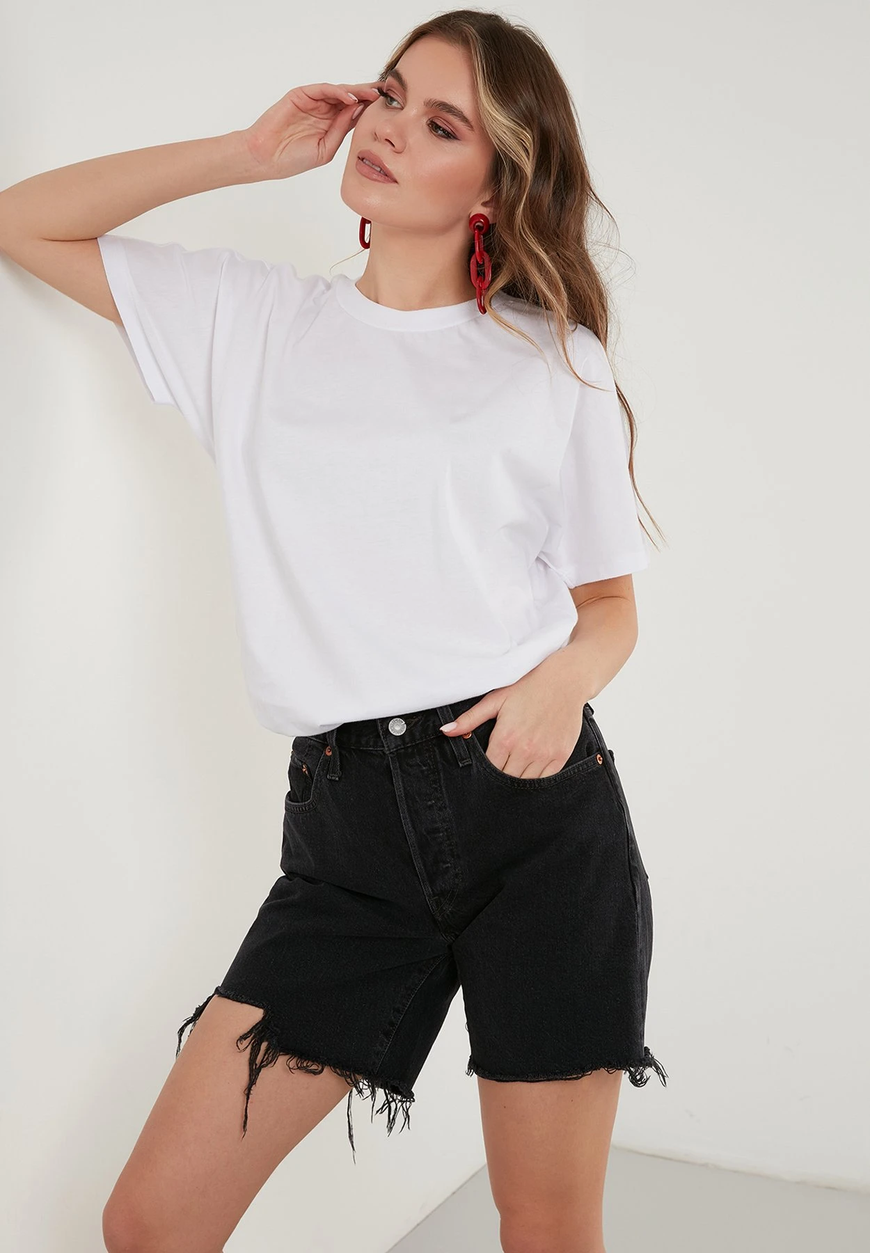 LELA Crew Neck- T-Shirt Basic - White - Afbeelding 6
