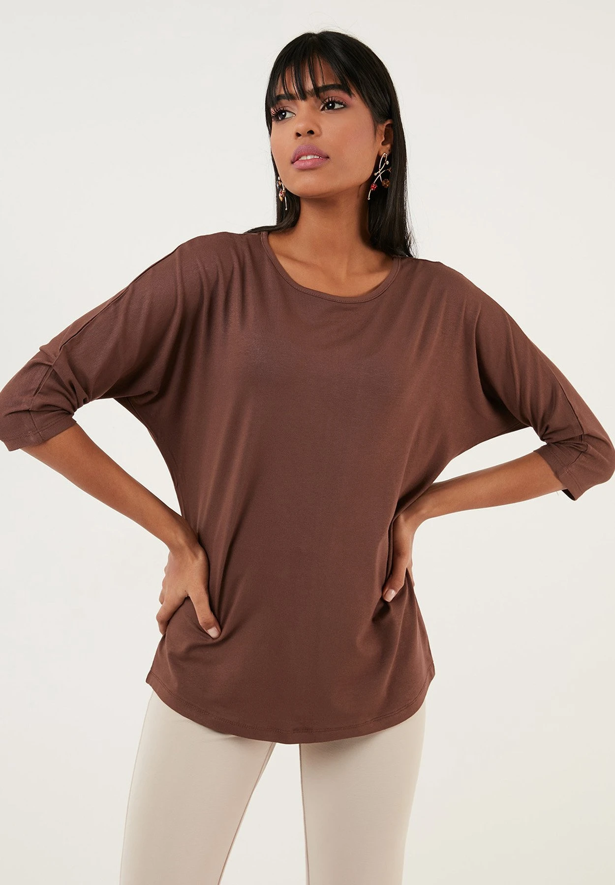 LELA Crew Neck- Longsleeve - Brown - Afbeelding 5
