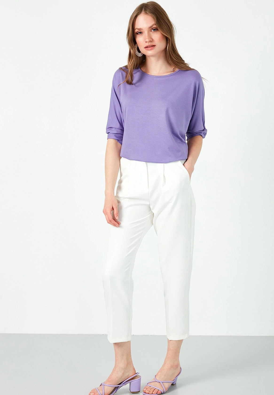 LELA Crew Neck- Longsleeve - Lilac - Afbeelding 2