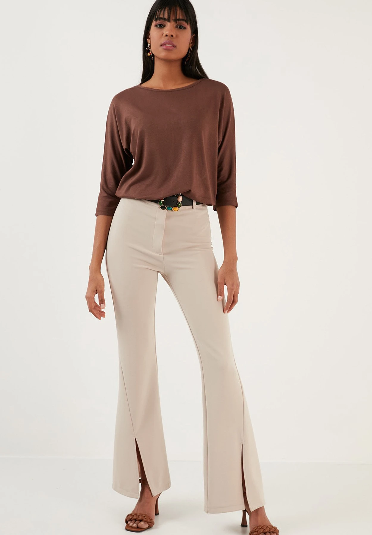 LELA Crew Neck- Longsleeve - Brown - Afbeelding 2