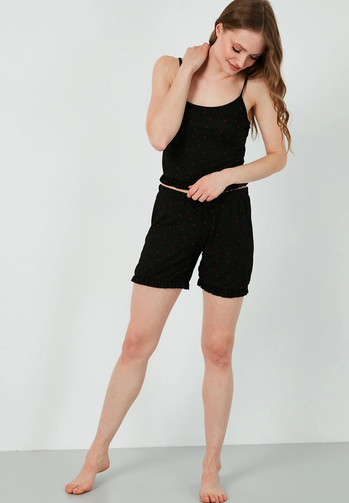 LELA Pyjama - Black-Red - Afbeelding 2