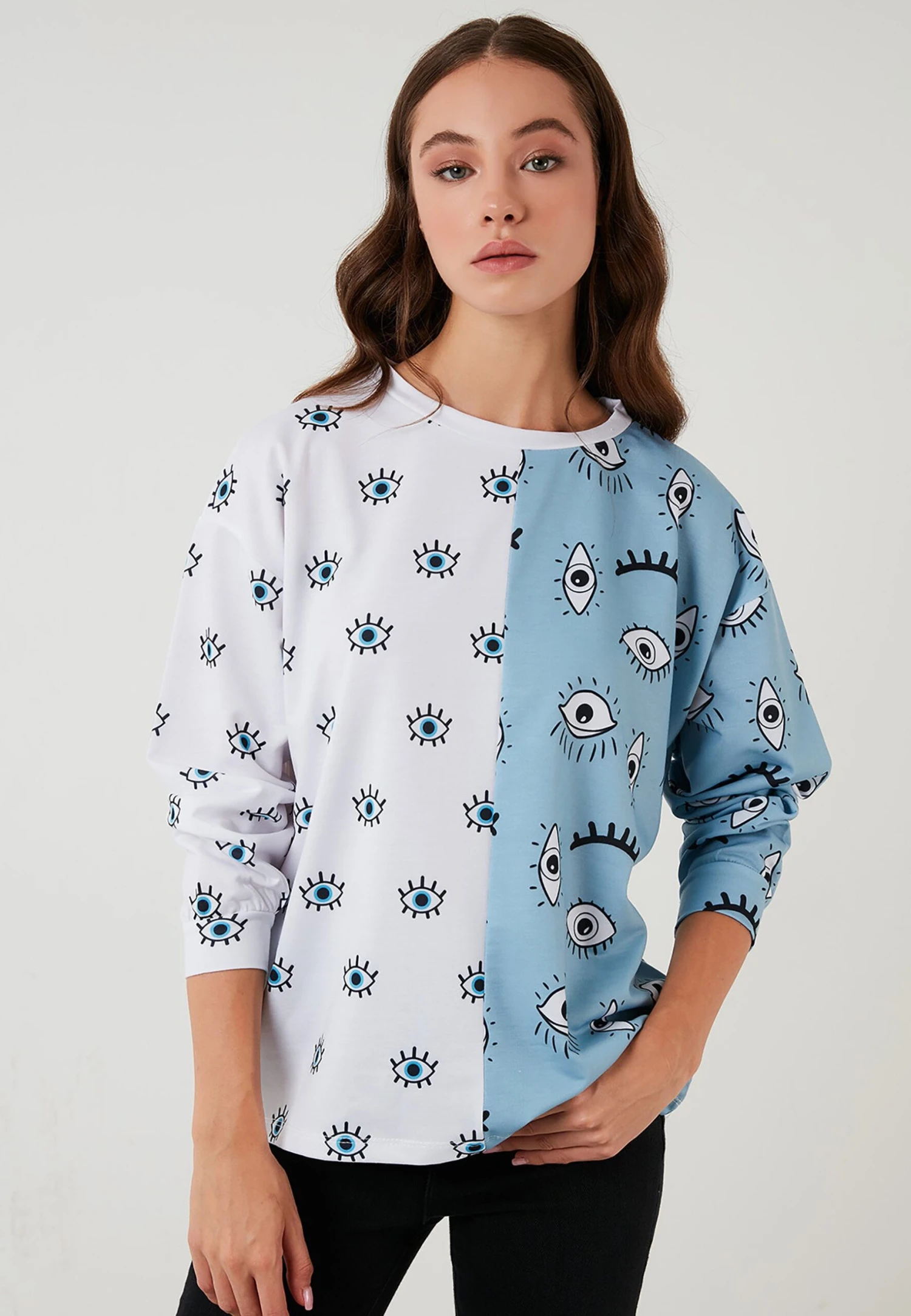 LELA Crew Neck- Sweater - Blue - Afbeelding 2