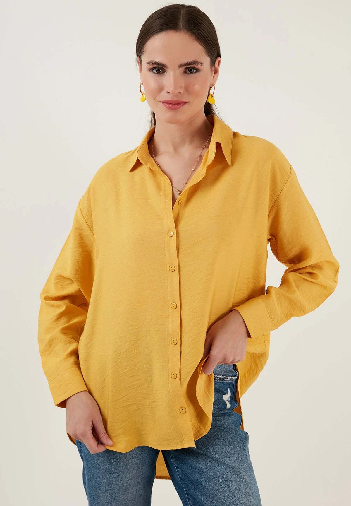 LELA Regular Fit - Overhemdblouse - Mustard - Afbeelding 4