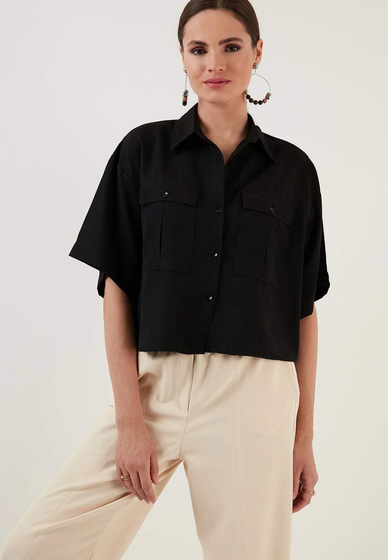 LELA Loose Fit - Overhemdblouse - Black