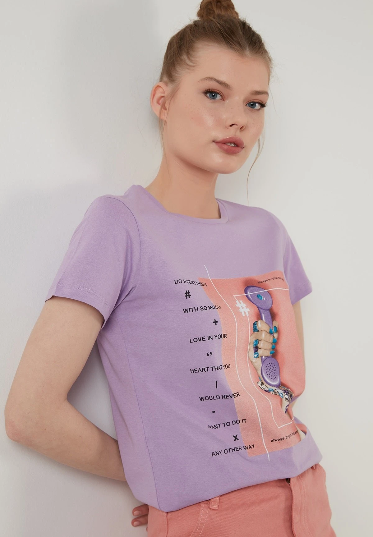 LELA T-Shirt Print - Lilac - Afbeelding 4