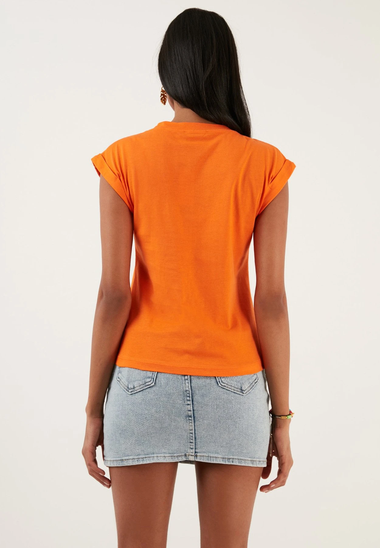 LELA Basic - T-Shirt Basic - Orange - Afbeelding 3