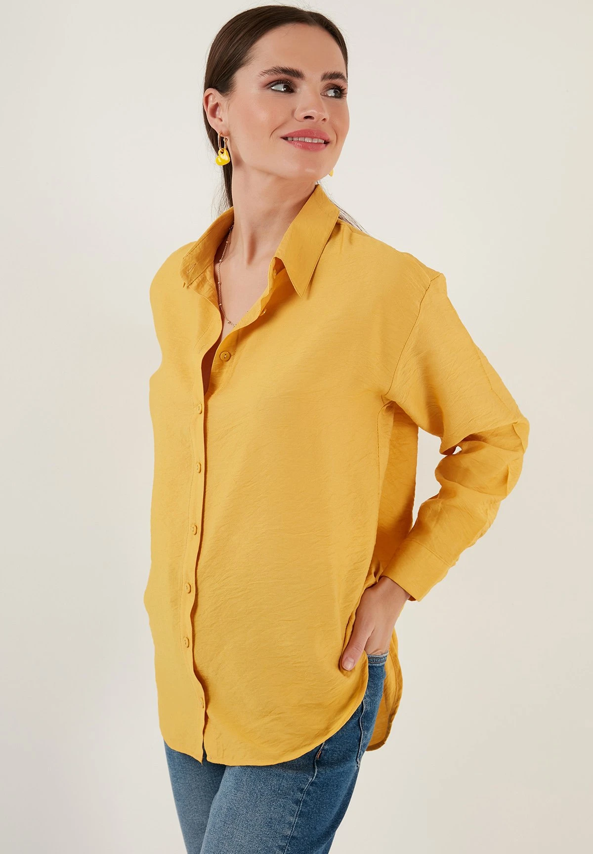 LELA Regular Fit - Overhemdblouse - Mustard - Afbeelding 6