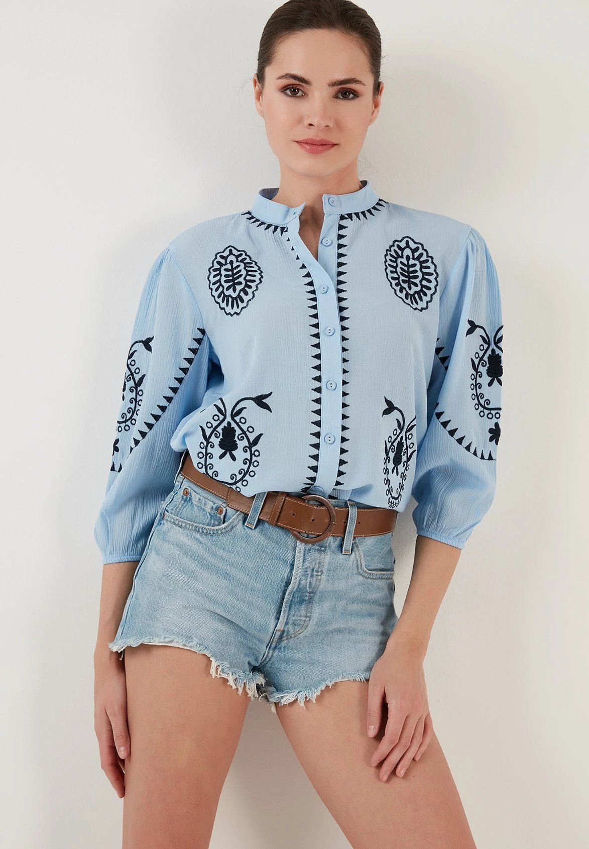 LELA Regular Fit - Overhemdblouse - Baby Blue D Blue - Afbeelding 4