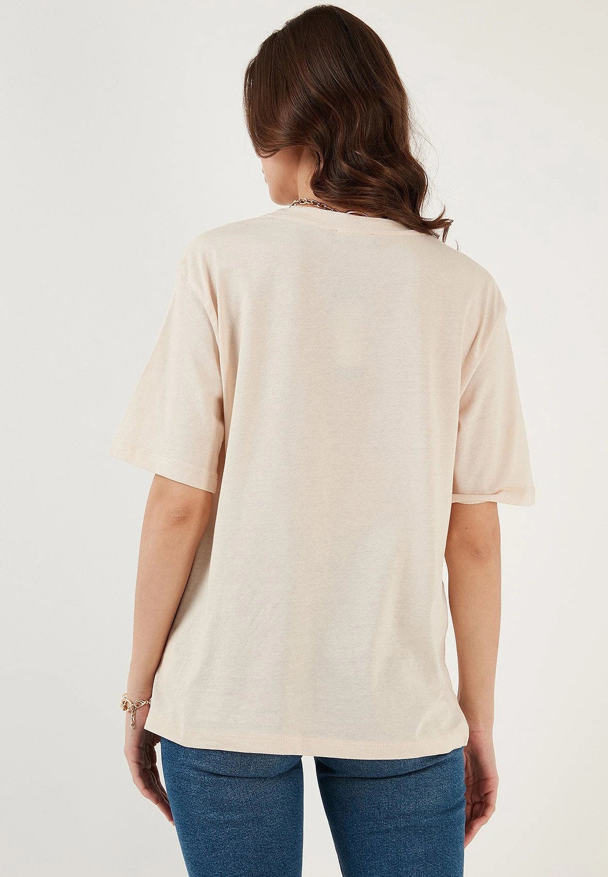 LELA Loose Fit - T-Shirt Basic - Stone - Afbeelding 3