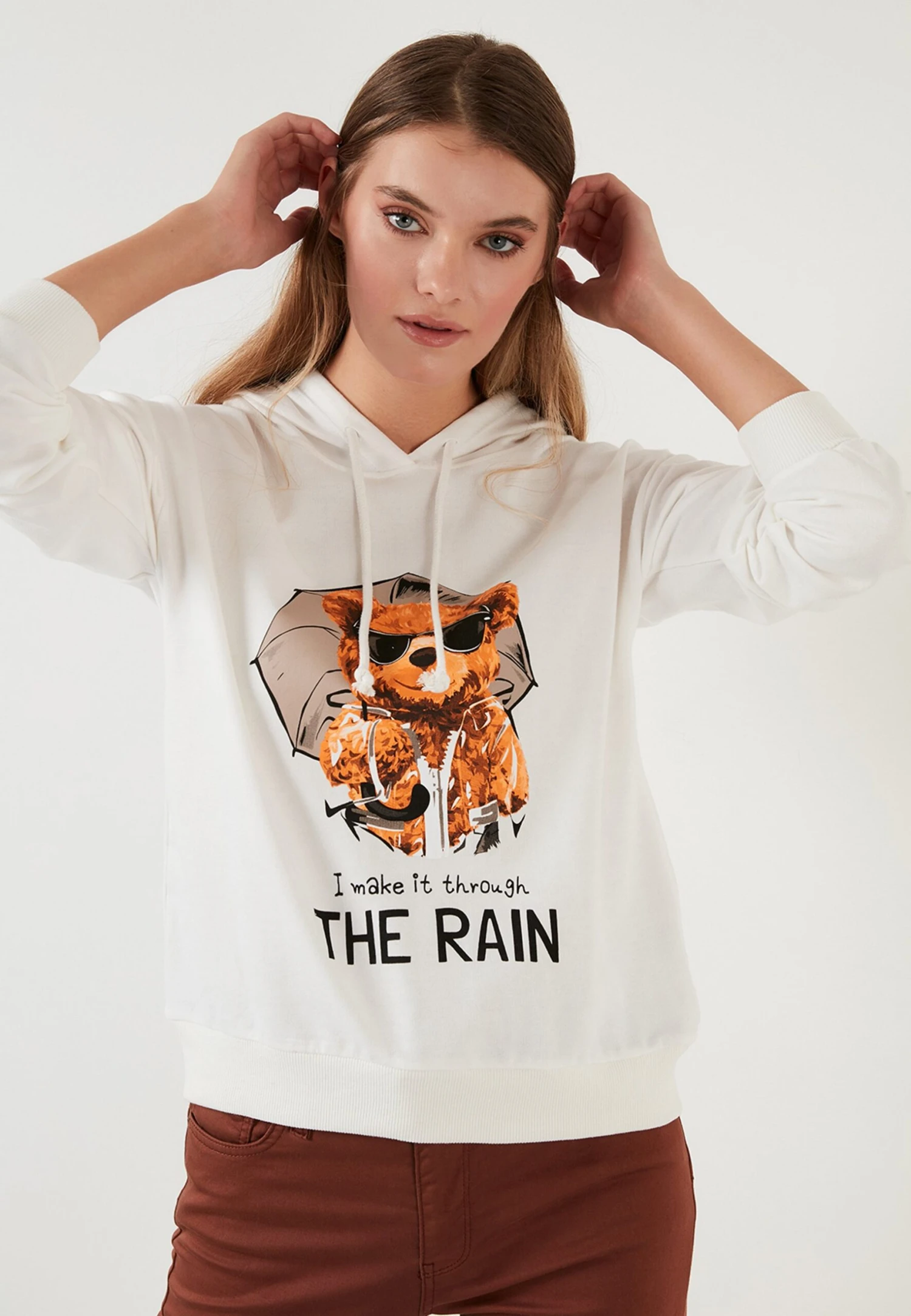 LELA Regular Fit - Hoodie - White - Afbeelding 4