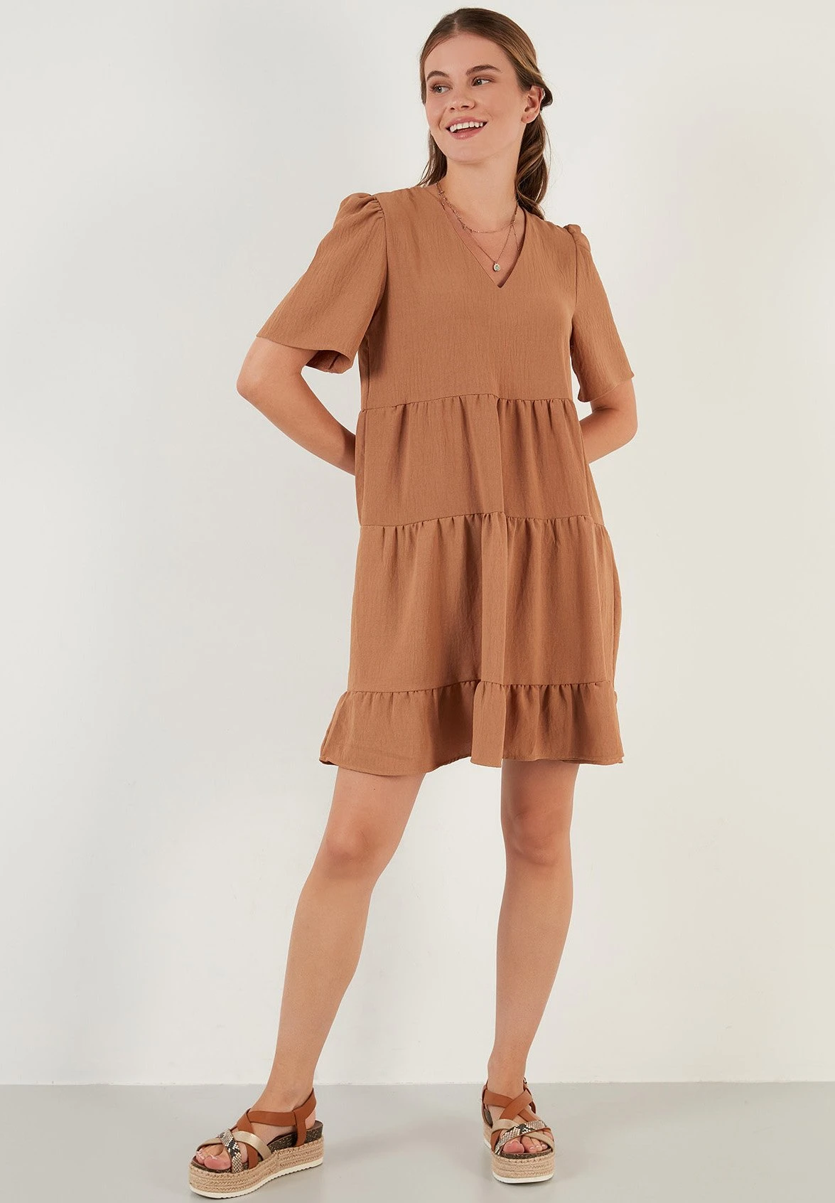 LELA Loose Fit - Jurk - Light Brown - Afbeelding 6