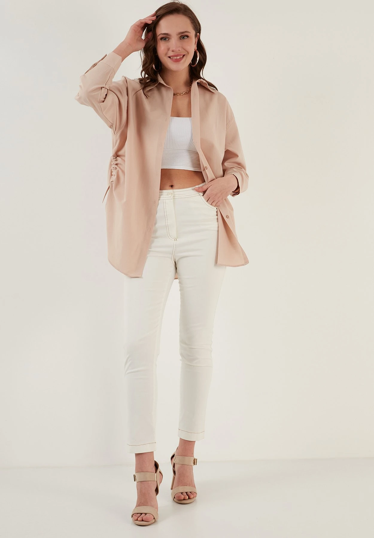 LELA Overhemdblouse - Stone - Afbeelding 2