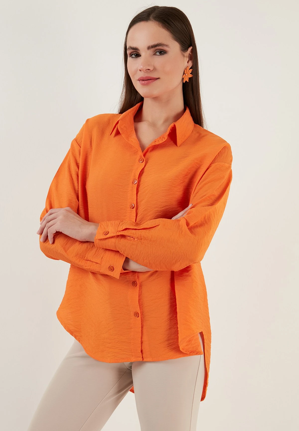 LELA Regular Fit - Overhemdblouse - Orange - Afbeelding 5