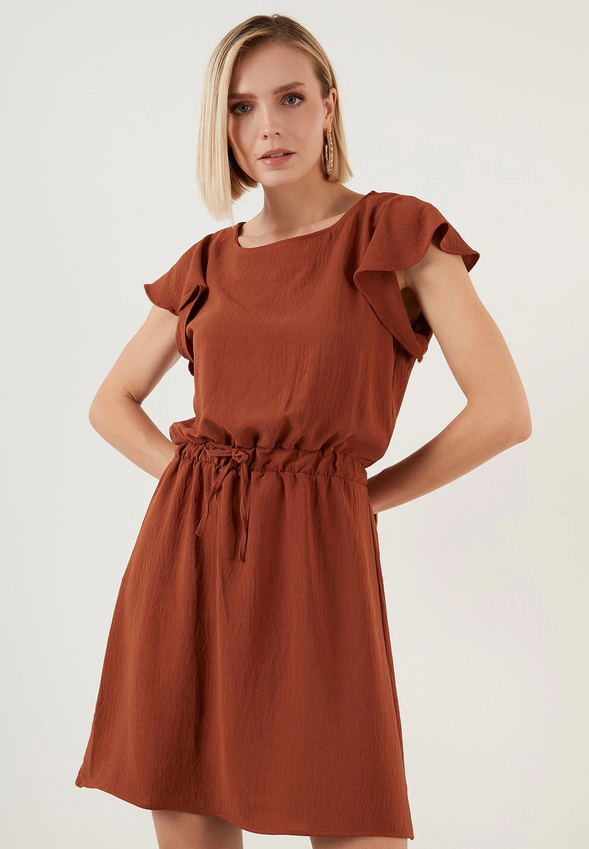 LELA Regular Fit - Jurk - Brick Red