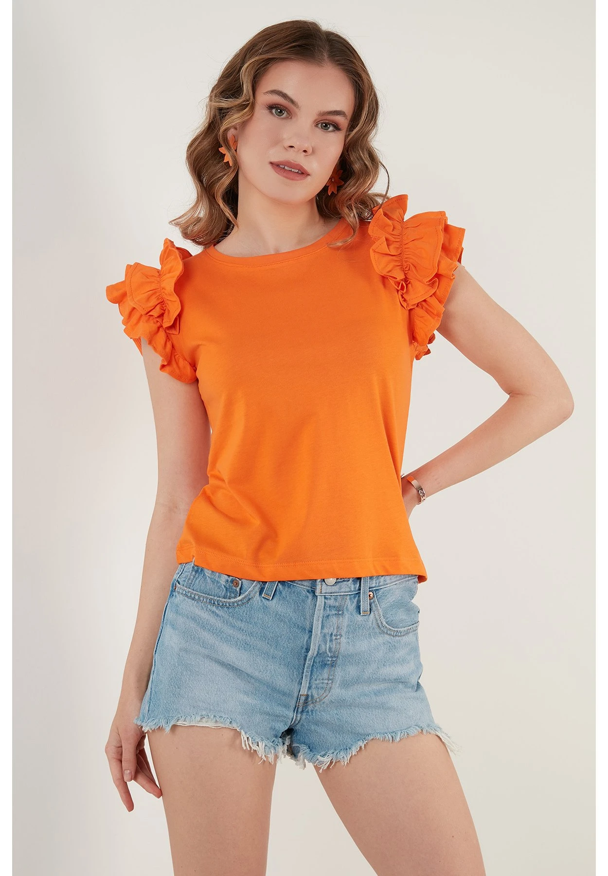 LELA T-Shirt Print - Orange Color