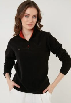 LELA Slim Fit - Fleece Trui - Black