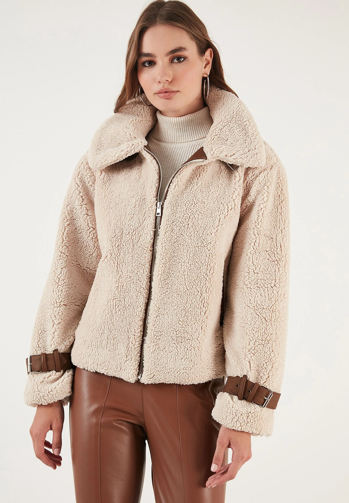 LELA Regular Fit - Winterjas - Ecru