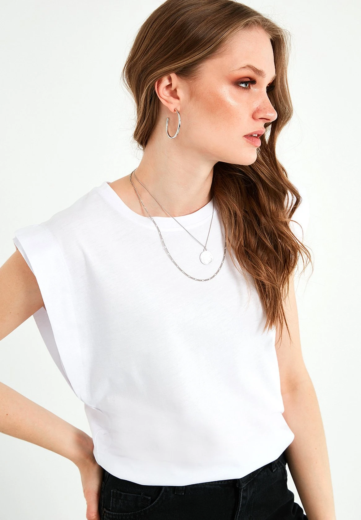 LELA Crew Neck - T-Shirt Basic - White - Afbeelding 3