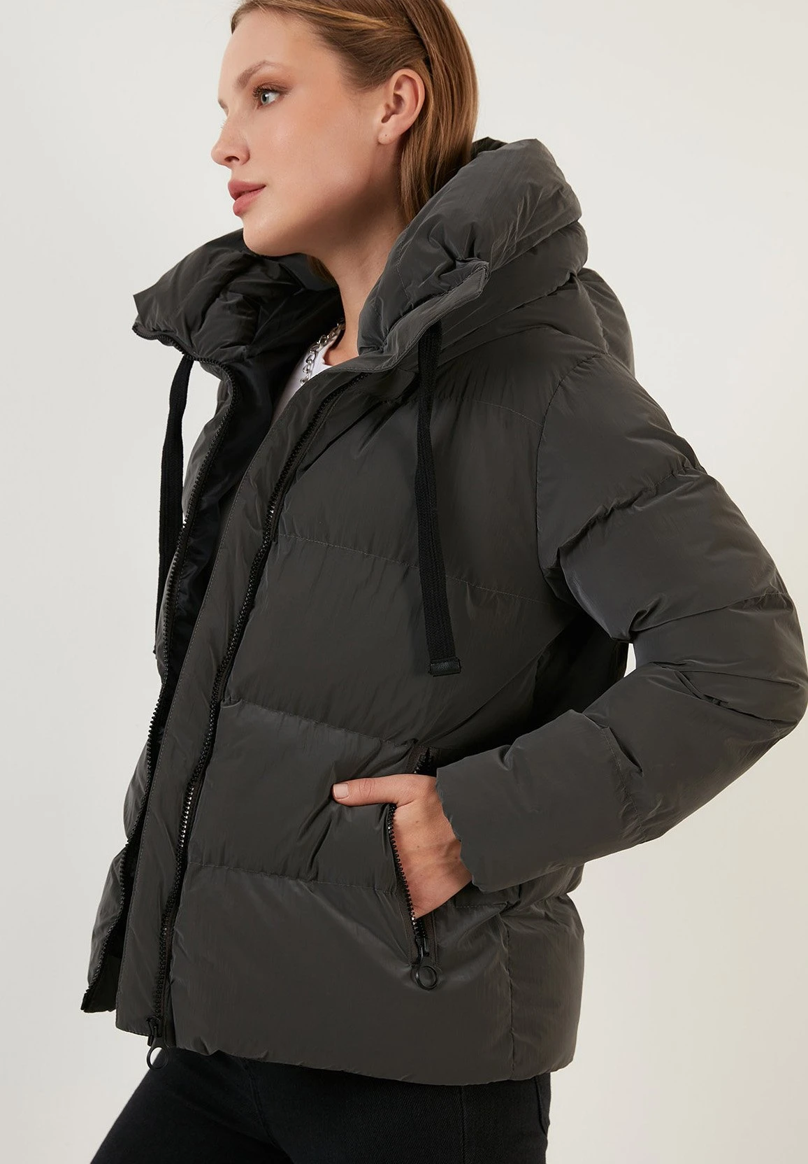 Lela Hooded Puffer Flame - Winterjas - Grey - Afbeelding 4