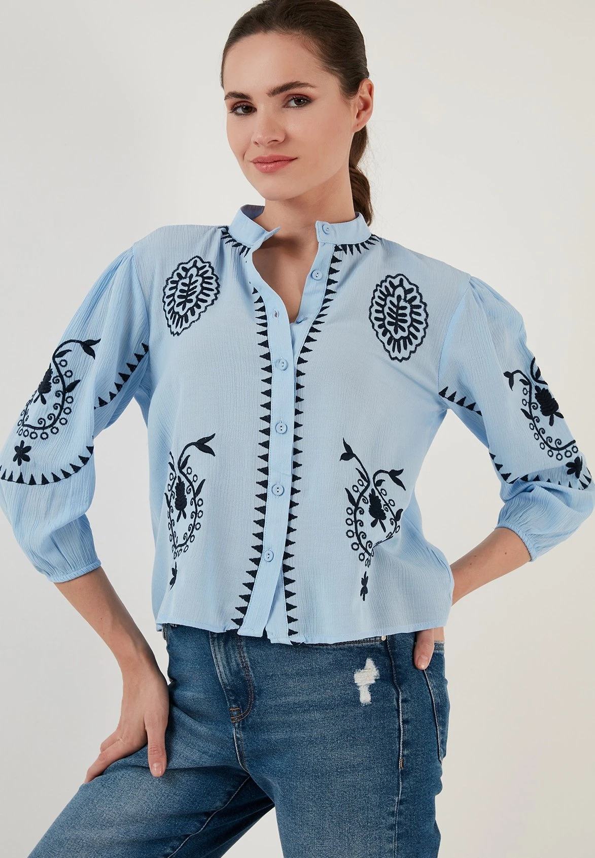 LELA Regular Fit - Overhemdblouse - Baby Blue D Blue