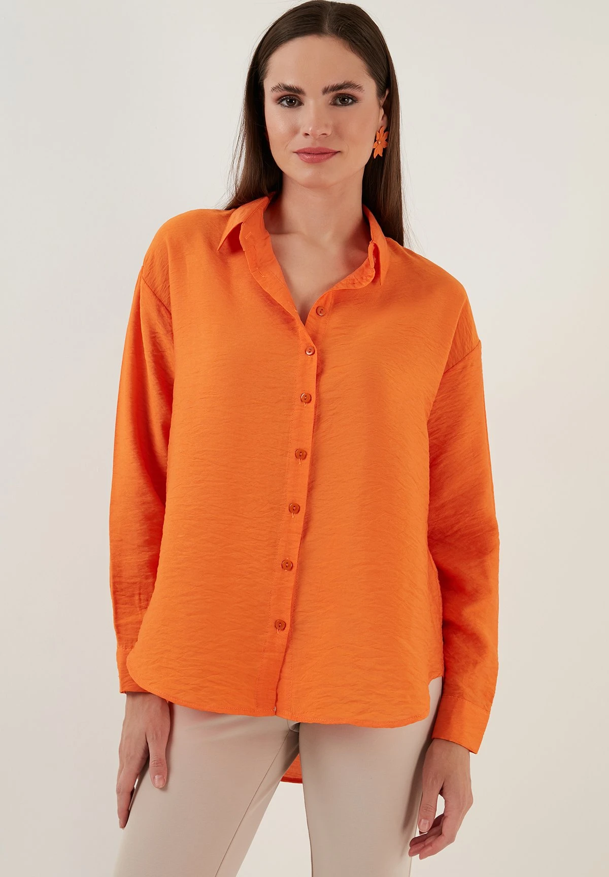 LELA Regular Fit - Overhemdblouse - Orange