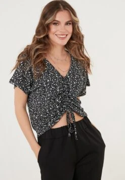 LELA V-Neck - Blouse - Black