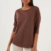 LELA Crew Neck- Longsleeve - Brown
