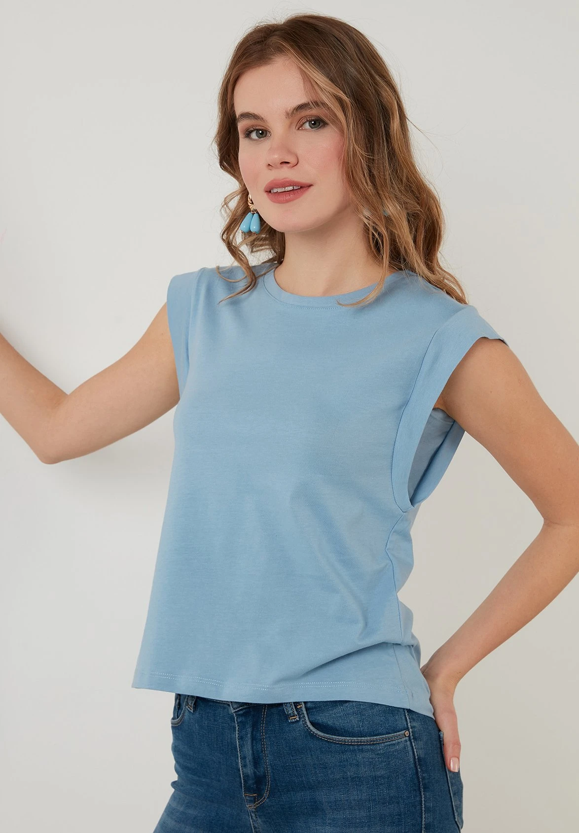 LELA Crew Neck- Top - Baby Blue - Afbeelding 2