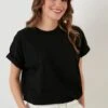 LELA Crew Neck- T-Shirt Basic - Black