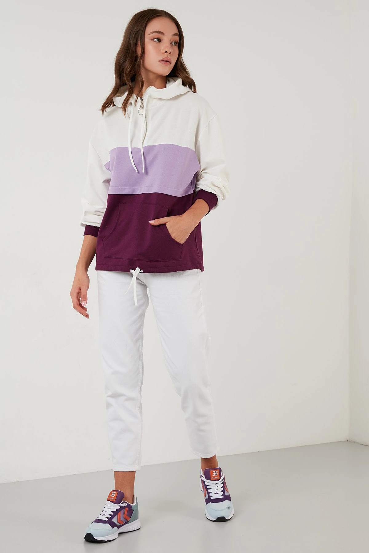 LELA Hoodie - Ecru Lilac Purple - Afbeelding 2