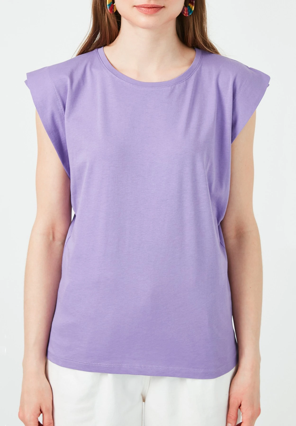 LELA Crew Neck - T-Shirt Basic - Lilac